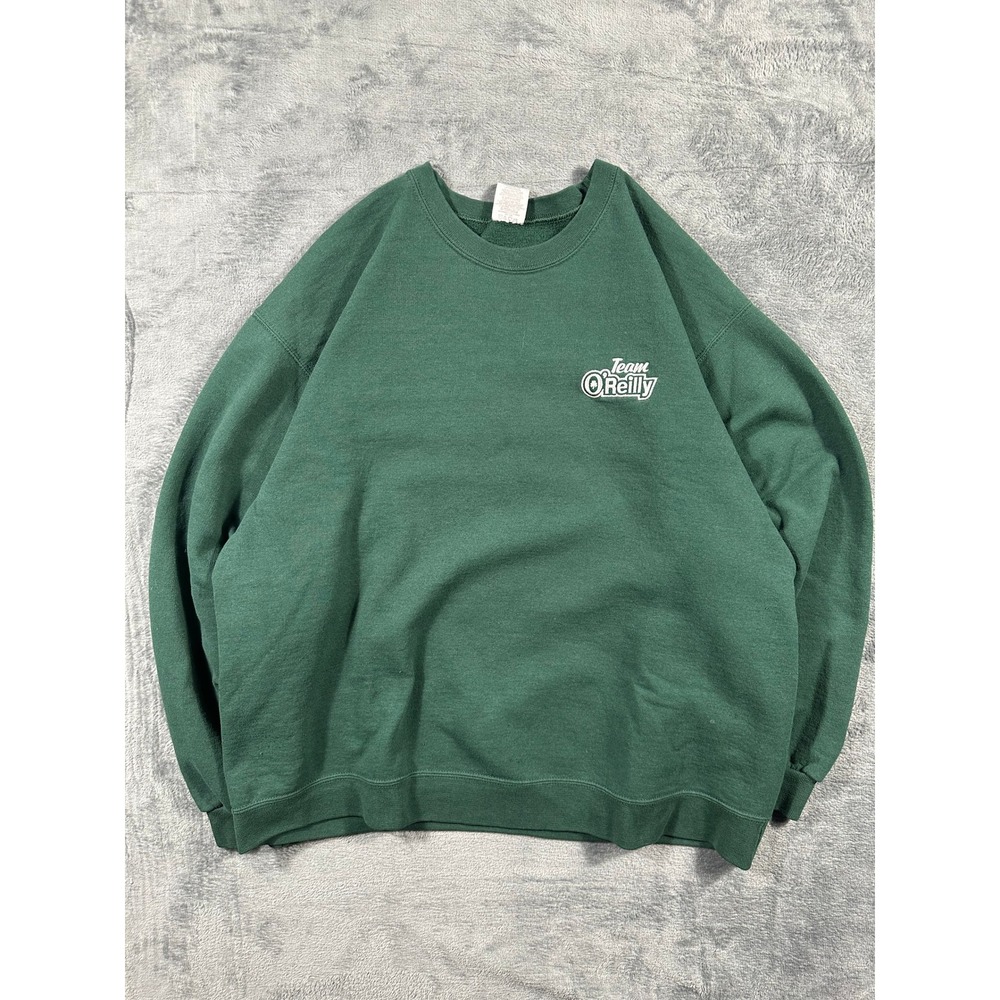 Jerzees NuBlend Team O'Reilly Sweatshirt Mens XL Green Crewneck Vintage Pullover